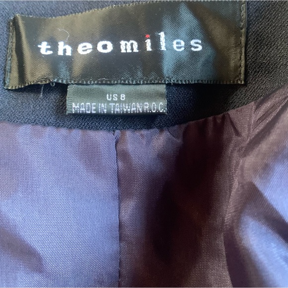 Vintage Navy long blazer 8  Women’s By Theomiles - Picture 12 of 13